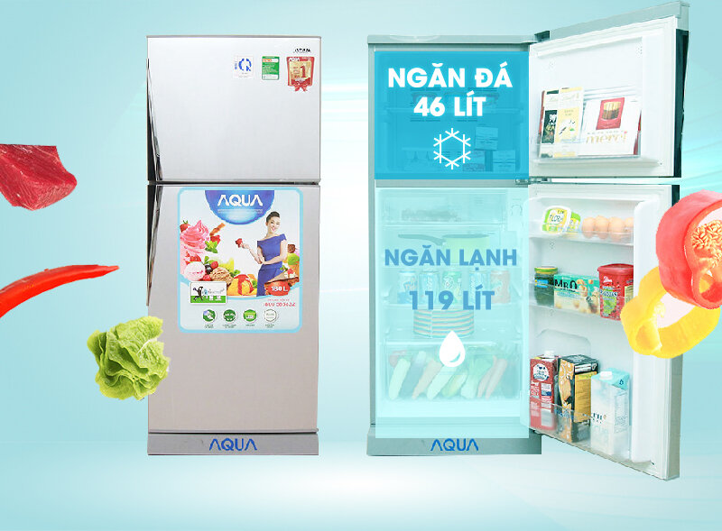 Tủ lạnh Aqua 165 lít AQR-S185BN SN Tủ lạnh Aqua 165 lít AQR-S185BN SN