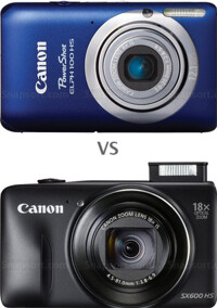 So sánh máy ảnh compact Canon IXUS 115 HS với Canon PowerShot SX600 HS